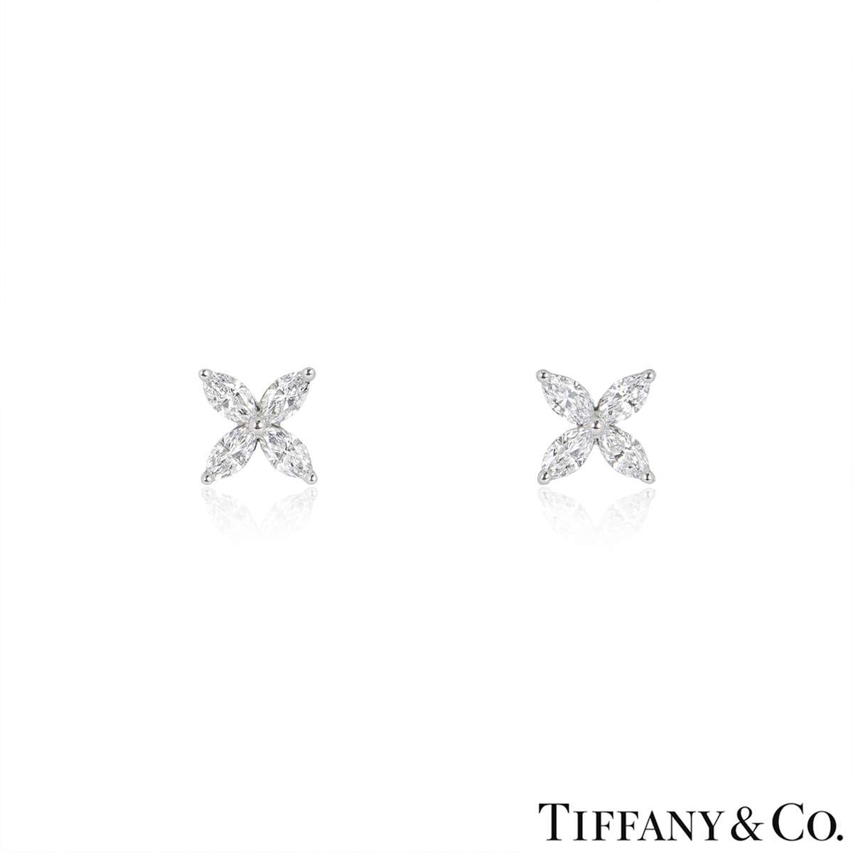 Tiffany & Co. Platinum Diamond Victoria Earrings | Rich Diamonds